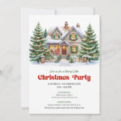 Whimsical Christmas House Holiday Party Invitation 招待状 (正面)