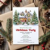 Whimsical Christmas House Holiday Party Invitation 招待状