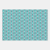 Whimsical Christmas Icon Grids Cute Bright Holiday ラッピングペーパーシート (正面)