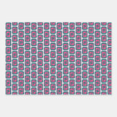 Whimsical Christmas Icon Grids Cute Bright Holiday ラッピングペーパーシート (正面2)