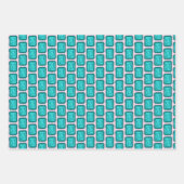 Whimsical Christmas Icon Grids Cute Bright Holiday ラッピングペーパーシート (正面)