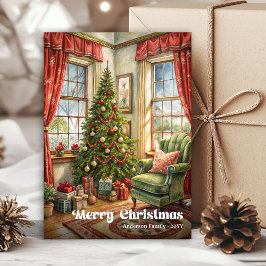 Whimsical Christmas interior card rustic holiday  シーズンカード