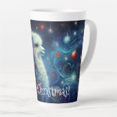 Whimsical Christmas Llama カフェラテマグ (右アングル)