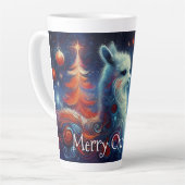 Whimsical Christmas Llama カフェラテマグ (左アングル)