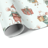 Whimsical Christmas Mouses Wrapping Paper ラッピングペーパー (ロールコーナー)