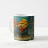Whimsical Christmas Mug with Cozy Animal Friends コーヒーマグカップ (正面左)