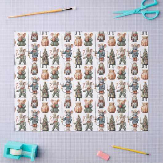 Whimsical Christmas Nutcracker Mice 薄葉紙 (クラフト)