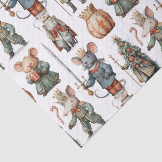 Whimsical Christmas Nutcracker Mice 薄葉紙 (詳細)