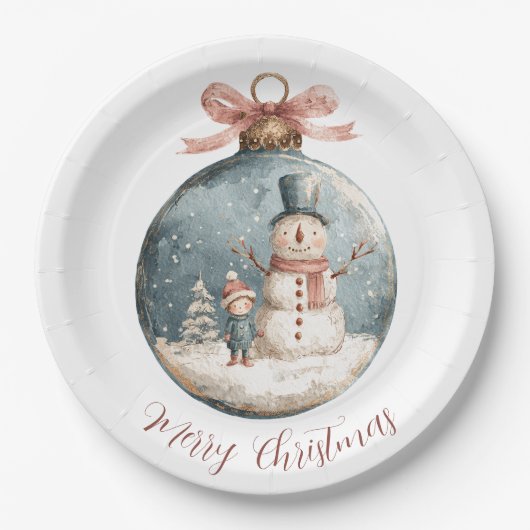 Whimsical Christmas Ornament Paper Plates ペーパープレート (正面)