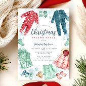 Whimsical Christmas Pajama Party Invitation  招待状