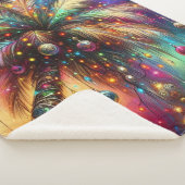 Whimsical Christmas Palm Tree Tropical Beach Vivid シェルパブランケット (3/4)