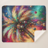 Whimsical Christmas Palm Tree Tropical Beach Vivid シェルパブランケット (正面(横))