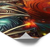 Whimsical Christmas Palm Tree Tropical Beach Vivid ポスター (角)