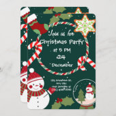Whimsical Christmas Party Invitation  招待状 (正面/裏面)