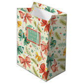 Whimsical Christmas Pattern ミディアムペーパーバッグ (正面アングル)