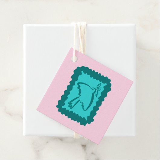 Whimsical Christmas Peace Dove Cute Holiday Gift フェイバータグ (インサイチュ)