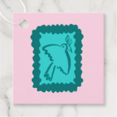 Whimsical Christmas Peace Dove Cute Holiday Gift フェイバータグ (正面)