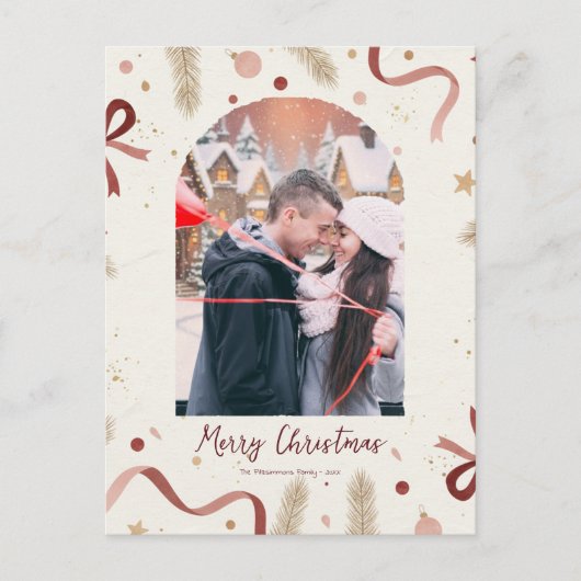 Whimsical Christmas Postcard – Customizable Holida ポストカード (正面)