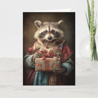 Whimsical Christmas Raccoon シーズンカード