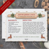 Whimsical Christmas Reindeer Cookie Recipe Card シーズンカード