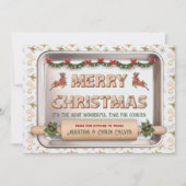 Whimsical Christmas Reindeer Cookie Recipe Card シーズンカード (正面)