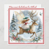 Whimsical Christmas Ride Holiday Card (正面/裏面)