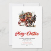 Whimsical Christmas scene editable greeting card シーズンカード (正面)