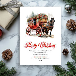 Whimsical Christmas scene editable greeting card シーズンカード