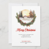 Whimsical Christmas Scene Modern Greeting Card シーズンカード (正面)