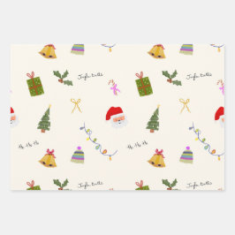 Whimsical Christmas Seamless Pattern  ラッピングペーパーシート