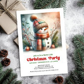 Whimsical Christmas snowman invitation editable 招待状