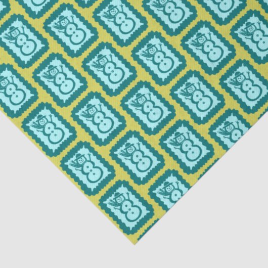 Whimsical Christmas Snowmen Cute Bright Holiday 薄葉紙 (詳細)