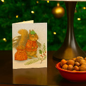 Whimsical Christmas Squirrel Wildlife  シーズンカード