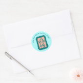 Whimsical Christmas Stamp Cute Custom Merry Bright ラウンドシール (封筒)