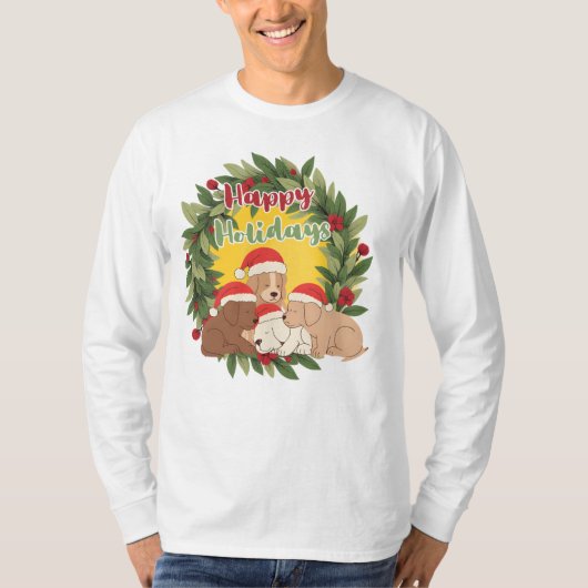 Whimsical Christmas Sweater | Puppies Tシャツ (正面)