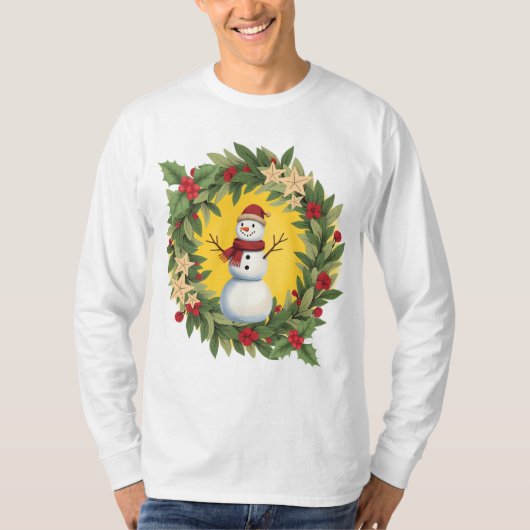 Whimsical Christmas Sweater | Snowman Tシャツ (正面)