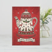 Whimsical Christmas Teapot  カード (スタンド正面)