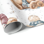 Whimsical Christmas Teddy Bears Wrapping Paper  ラッピングペーパー (ロールコーナー)