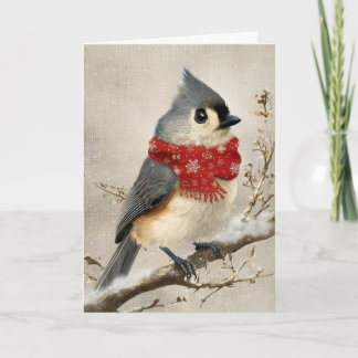 Whimsical Christmas Titmouse シーズンカード