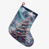 Whimsical Christmas Tree -  ラージクリスマスストッキング (正面 (吊り時))