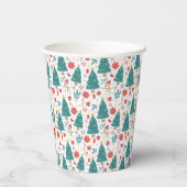 Whimsical Christmas Tree and Snowman Paper cup 紙コップ (裏面)