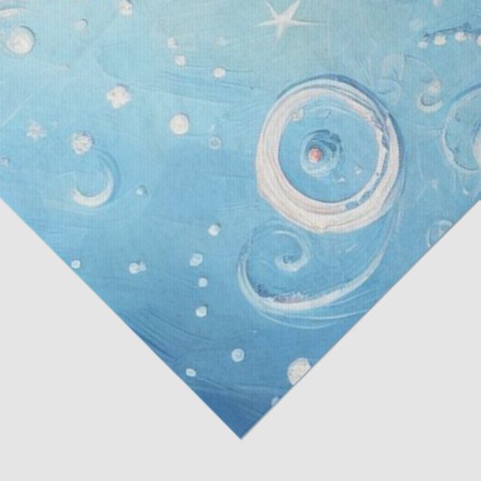 Whimsical Christmas Tree Blue Decoupage 薄葉紙 (詳細)