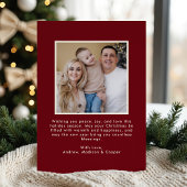 Whimsical Christmas Tree Bows Cranberry Photo シーズンカード