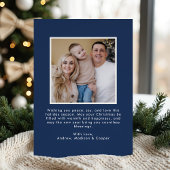 Whimsical Christmas Tree Bows Navy Photo シーズンカード