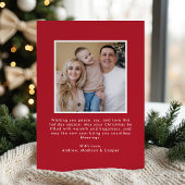 Whimsical Christmas Tree Bows Red Photo シーズンカード