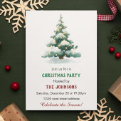 Whimsical Christmas Tree Dinner Party Invitation 招待状