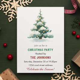 Whimsical Christmas Tree Dinner Party Invitation 招待状