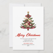 Whimsical Christmas tree editable greeting card シーズンカード (正面)