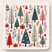 Whimsical Christmas Tree Forest コースター (正面)