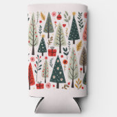 Whimsical Christmas Tree Forest スリム缶クーラー (正面)